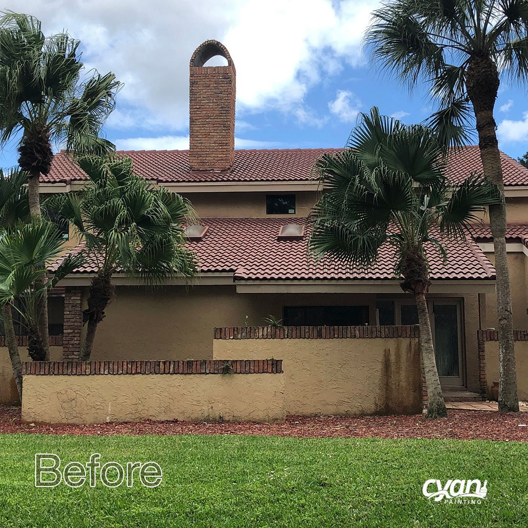 exterior paint job before